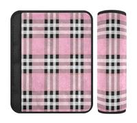 Black White Pink Checkered Plaid 2 Pack car seat Belt Cover pad Stop seat Belt Cutting into Neck for SUV forro para cinturon de seguridad
