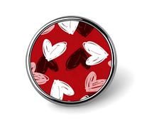 Black White Pink Love Heart Lapel Pin Brooches Round Fashion Brooch Pin Cute Button Badges Alloy Button Pins Enamel Pins Metal Pinback for Hat Shirt Clothing Bags