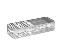 Black White Plaid Clear Pencil Box with Adjustable Compartments for Pencils for Office 8.3"L x 3"W x 1.9"H