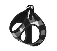 Black White Plaid Print Reflective Pet Leash Vest For Small Dogs & Cats, Adjustable Outdoor Walking Hiking Vest
