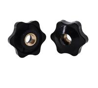 Black White Plum Hand Tighten Torx Thumb Knob Nut Clamping Knob Handle Hand Mechanical Star Nuts M4 M5 M6 M8 M10 M12(Black,M6 (Head 25mm)10pcs)