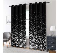 Black White Polka Dot Curtains Blackout, 46x54 Inch 2 Panels - Modern Minimalist Geometric Pattern Black Out Curtains, Home Decor, 54 Drop Eyelet Window Drapes for Bedroom, Living Room DO&83