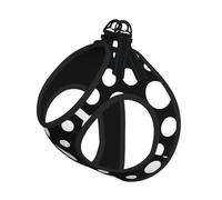 Black White Polka Dot Print Reflective Pet Leash Vest For Small Dogs & Cats, Adjustable Outdoor Walking Hiking Vest