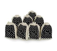 Black White Polka Dots 8 PCS Muslin Bags with Drawstring Sachet Bags Empty Small Cotton Drawstring Bag Muslin Reusable & Washable Cotton Bag for Herb Spice Candy Soap Jewelry Wedding Gift Pouches