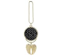 Black White Polka Dots Car Pendant, Rear View Mirror Hanging Ornament, Auto Decor for Rearview Mirror, Keychain Golden-Style
