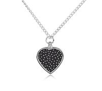 Black White Polka Dots Custom Urn Necklace for Ashes Heart Keepsake Pendant Jewelry Memorial Cremation