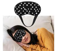 Black White Polka Dots Eye Mask for Sleeping Soft Satin Sleep Shade Cover Blindfold with Elastic Strap Travel Nap Blackout Eye Shade Cover for Women Men