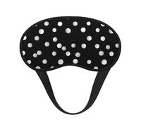 Black White Polka Dots Eye Mask for Sleeping Soft Satin Sleep Shade Cover Blindfold with Elastic Strap Travel Nap Blackout Eye Shade Cover for Women Men