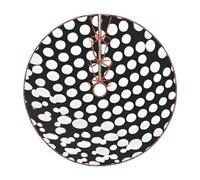 Black White Polka Dots Pattern Print Christmas Tree Skirt Carpet Mat Decor | Christmas Tree Holiday Party Indoor or Outdoor Merry Christmas Signs Tree Skirts for Holiday Decorations