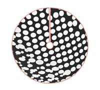 Black White Polka Dots Pattern Print Christmas Tree Skirt Carpet Mat Decor | Christmas Tree Holiday Party Indoor or Outdoor Merry Christmas Signs Tree Skirts for Holiday Decorations