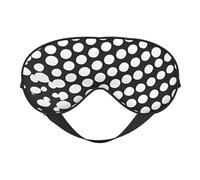 Black White Polka Dots Pattern Print Silk Like Sleep Eye Mask Comfortable Blindfold Adjustable Soft Eye mask for Sleep