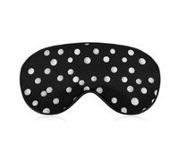 Black White Polka Dots Sleep Mask with Adjustable Strap, Comfortable & Soft Eye Mask for Sleeping Light Blocking, Lightweight & Breathable Eye Cover for Men Women