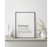 Black & White Poster Prints Unframed 5 (Kintsugi Definition Print, Kintsukuroi, 297 x 420 mm / 11.7 x 16.5 inches)