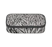 Black White Print Patterns Large Capacity Pencil Pen Case Portable Stationery Pouch Holder Box Organizer Makeup Cosmetic Bag Office College Storage Bag Supplies for Work School Travel 21x9.5x5 cm