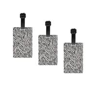 Black White Print Patterns Print Fashion and Minimalist Luggage Label Suitcases Personalized Name Id Travel Identification Label with Adjustable Strap.