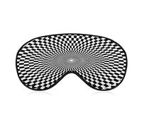 Black White Psychedelic Vortex Plaid Sleeping Blindfold Mask Cute Eye Shade Cover with Adjustable Strap for Women Men Night