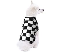 Black White Race Checkered Flag Dog Pet Clothes - Security Printed Pet Sweaters, Coat Winter for Small Medium Large Dogs Cats, Cozy Apparel Casual Fashion Costume, Cute Pet Pullover Sweater.