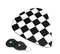 Black White Race Checkered Flag Guitar Picks, 6 Pcs Guitar Plectrums double-sided printing, suitable for acoustic, electric and bass guitars, including 0.46 mm 0.71 mm 0.96 mm