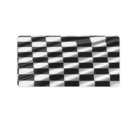 Black White Race Checkered Flag Large Desk Mat/Mouse Pad - 24" X 12" Non-Slip Rubber Desk Pads, Fashion Keyboard Mats Desk Protector, Waterproof Desk Blotter Mat Writing Pad for Office Home