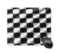 Black White Race Checkered Flag Mouse Pad Square Laptop Mouse Mat Cute Computer Mousepad Keyboard Pad Non-Slip Desk Pads for Gaming Office Work Home 25 * 30cm