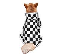 Black White Race Checkered Flag Print Dog Winter Coat Plush Coat Hooded Cloak Costume Multi-Use Pet Blanket Cover for Small Dogs Cats Outfits.