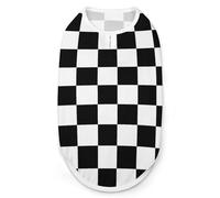 Black White Race Checkered Flag Printed Dog Shirts Patterned Pet Clothes Tank Top Sleeveless T-Shirt for Cats Puppy XL