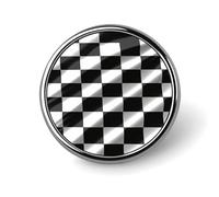Black White Race Checkered Flag Round Badge Cute Brooch Hats Jackets Decor Personalized Lapel Pin Clothing Jewelry Accessories for Wedding Party Gift