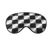 Black White Race Checkered Flag Sleep Mask for Women Men Side Sleeper Eye Cover with Adjustable Strap Soft Breathable Blackout Mask Slip-Free Deep Sleeping Travel Essentials
