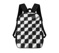 Black White Race Checkered Flag Travel Backpack Laptop Backpack 17 Inch