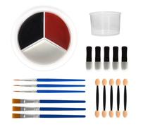Black White Red Face paint with brushes Non-Toxic Professional Paint Kit- Ideal for Halloween Clown Makeup Cosplay Theme Parties and SFX Special Effect for Adults & Kids