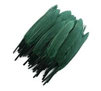 Black White Red Pink Blue Duck Feathers for Clothes Handicraft Accessories Goose Geese Feather Jewelry Making DIY Craft Supplies-Dark green-20 Pcs