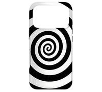 Black White Retro Hypnotic Spiral Swirl Vortex Illusion Case for iPhone 17 Pro