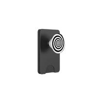 Black White Retro Hypnotic Spiral Swirl Vortex Illusion PopSockets PopWallet for MagSafe