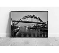 Black & White River Tyne Bridge Sage Newcastle Gateshead Quay Wall Art Print on Paper print A4 Print Only (30X21cm)