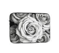 Black White Rose Laptop Case 15 inch, TSA Laptop Sleeve Shockproof Protective Notebook Case Water Resistant Computer Carrying Cover Briefcase Handbags Men Women Computer Bag