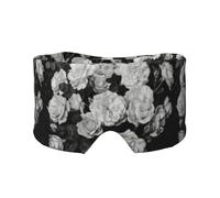 Black White Rose Print Eye and Ear Muffs for Adults Kids Sleeping Travel Home Office Aid for Restful Nap