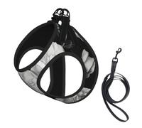 Black White Rose Print Reflective No Choke Pet Vest Harness,Adjustable Soft Padded Dog Harness With Easy Control Handle
