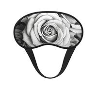 Black White Rose Sleep Mask for Side Sleeper Soft Breathable Sleeping Eye Mask Blackout Silk Eye Sleep Shade Cover with Elastic Strap Night Blindfold for Women Men Travel Nap