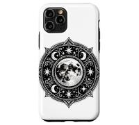 Black White Sacred Moon Phases Mandala Mystical Tattoo Case for iPhone 11 Pro