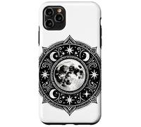 Black White Sacred Moon Phases Mandala Mystical Tattoo Case for iPhone 11 Pro Max