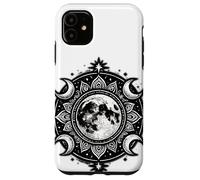 Black White Sacred Moon Phases Mandala Mystical Tattoo Sti Case for iPhone 11