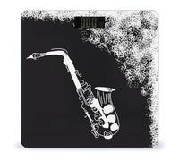 Black White Saxophone Digital Bathroom Scale for Body Weight LCD Display Tempered Glass Weighing Scales