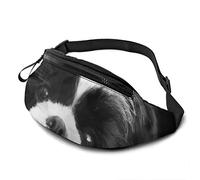 Black White Shih Tzu Dog Family Pet Cute Animal Pattern Waist Pack Adjustable Straps Pocket with Headphone Jack for Men&Women