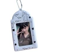 Black White Simple Line Animal Storage Card Holder 3 Inch Photo Album Postcards Idol Cards Storage Card Bag Pendant