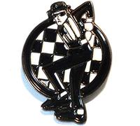 Black & White Ska Man Dancing Metal Enamel Pin Badge Lapel Brooch Skanking Two Tone