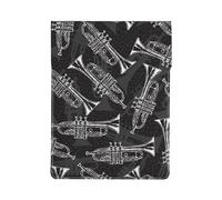Black White Sketch Trumpets, PU Leather Laptop Sleeve, Notebook Bag Laptop Case Sleeve Tablet Briefcase