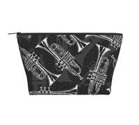 Black White Sketch Trumpets, Toiletry Pouch Makeup Bag Cosmetic Bag Portable Travel Toiletry Bag