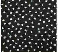 BLACK WHITE SMALL STAR POLYCOTTON POPLIN FABRIC **FREE UK POST** 2mm SPOTS JAPANESE QKT 4000 POLY COTTON MATERIAL BLACK WHITE COLOUR COLOR DRESSMAKING SHIRTS CLOTHES CRAFTS BLACK WITH WHITE MINI STARS