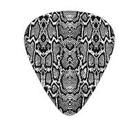 Black White Snake Skin 12-Pack Guitar Picks Set – Unique Single-Sided Printed Picks With Abs Material For Acoustic, Electric Guitars & Ukuleles