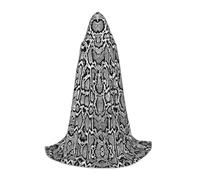 Black White Snake Skin Hooded Cape For Teenagers, Unisex Cloak Robe Hooded Halloween Costume Satin Witches Vampire Cloak Fancy Dress Up Children